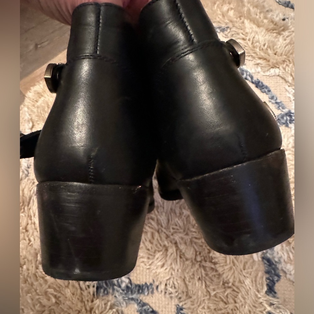 Frye Black Ankle Boots with Silver Buckles - Picture 7 of 11